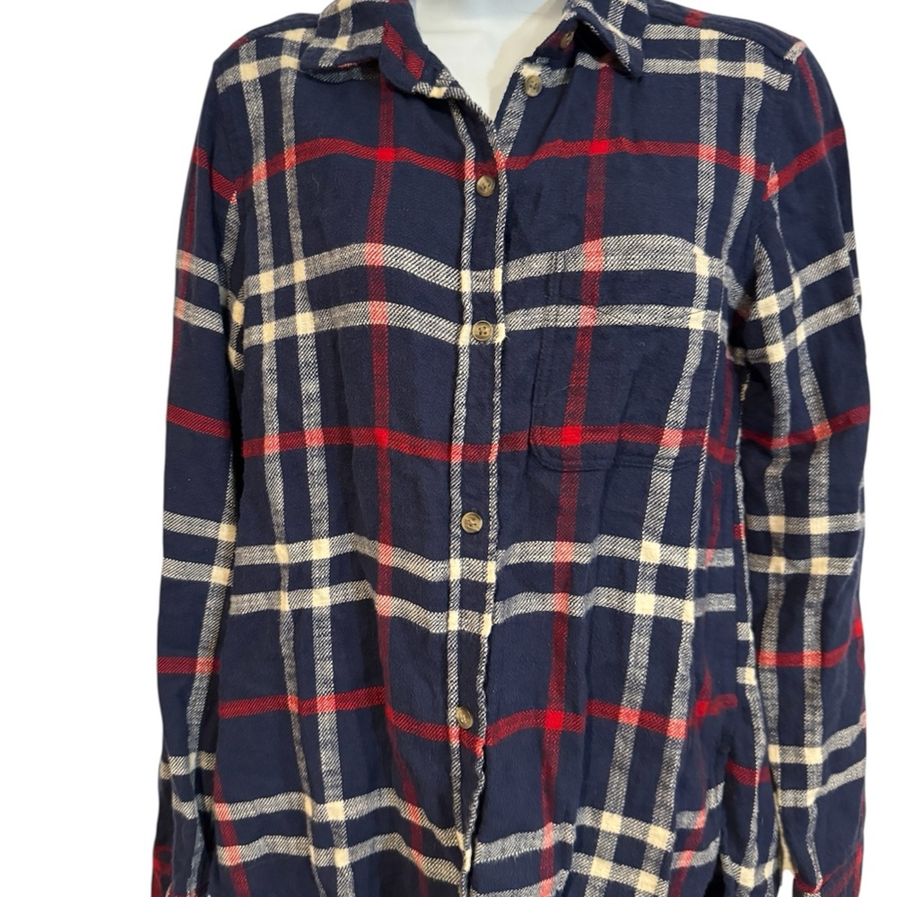 American Eagle Outfitters Navy and Red Plaid Jacket
